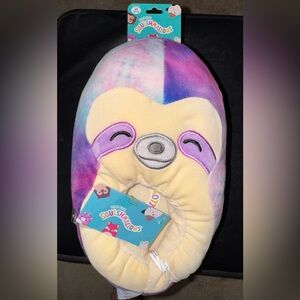 Squishmallows Kids Slippers - Purple and Cream Sloth